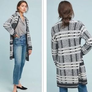 Anthropologie - PRICE REDUCED -Freya Blue Grey Chunky Open Front Cardigan